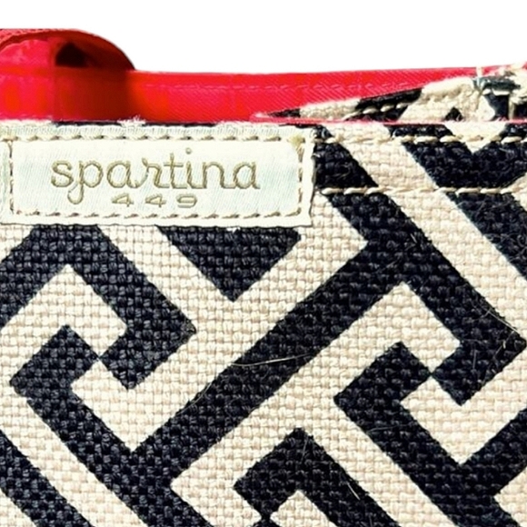 Spartina 449 Callahan Market Linen & Leather Tote, Cream/Black/Red - Picture 6 of 10